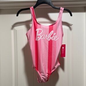 Barbie Pink & Hot Pink Vertical Stripe One-Piece Swimsuit
